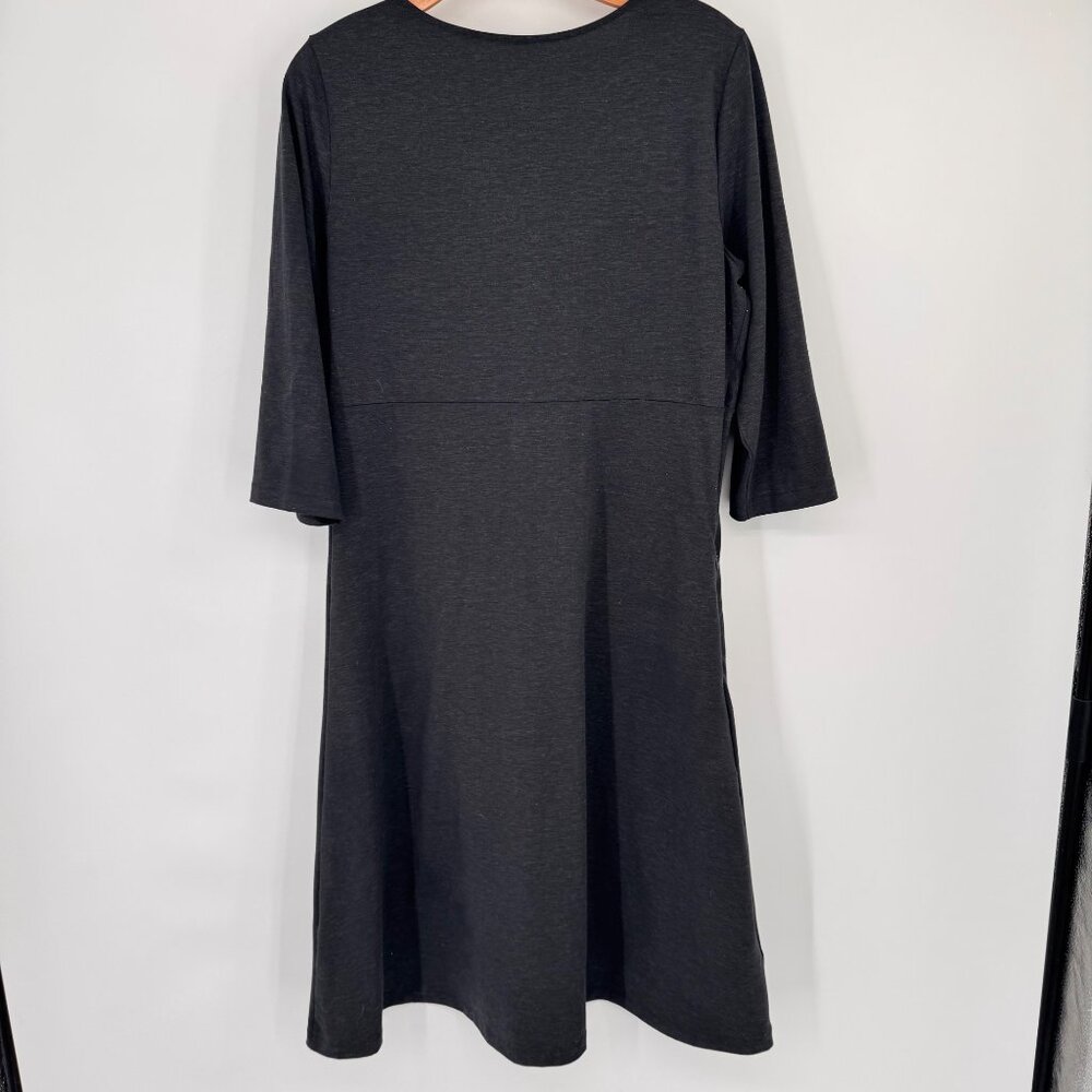 Eddie Bauer Womens gray Knot Frontknit  Dress size large L Polyester Wool Blend - Picture 8 of 12